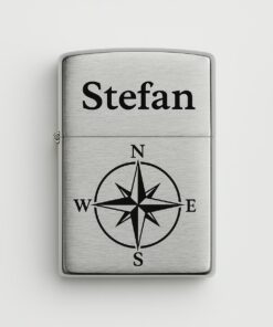Exklusiv  Benzinfeuerzeug- personalisiertes gravierbar Chrome gebürstet