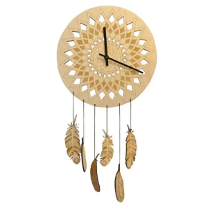 Mandala-Uhr aus Holz gelasert!
