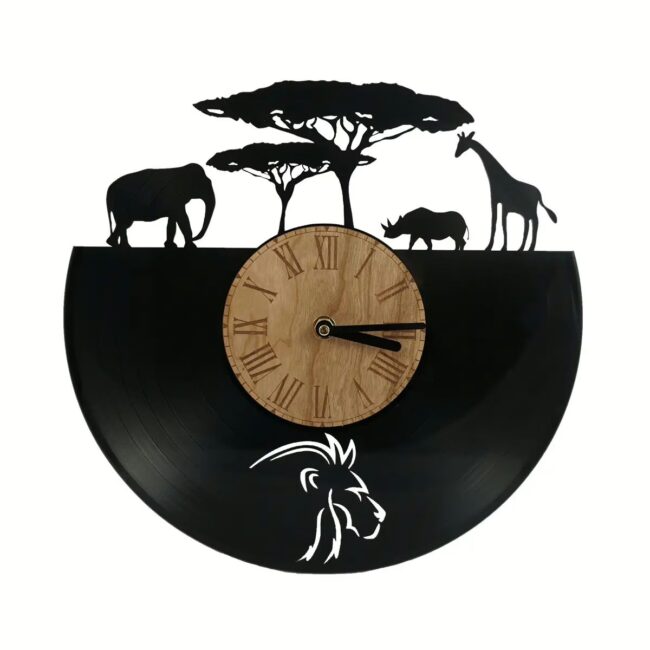 Individuelle Wanduhr Afrika aus Vinyl-Schallplatte.