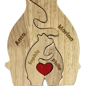 Familie-Holzpuzzles