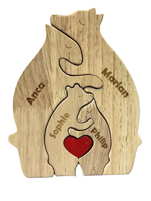 Familie-Holzpuzzles