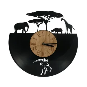 Uhr-Afrika aus Vinyl-Schallplatte gelasert