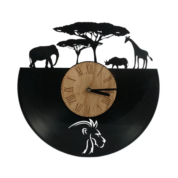 Uhr-Afrika aus Vinyl-Schallplatte gelasert