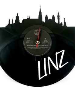 Einzigartige Linz Uhr aus Vinyl-Langspielplatte gelasert