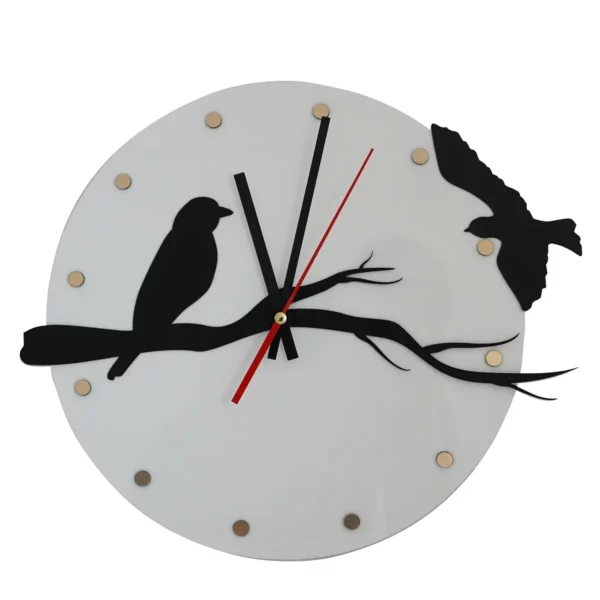 Uhr Vögel gelasert aus Acryl