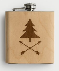 Personalisiert gelaserter Flachmann mit Holzfurnier