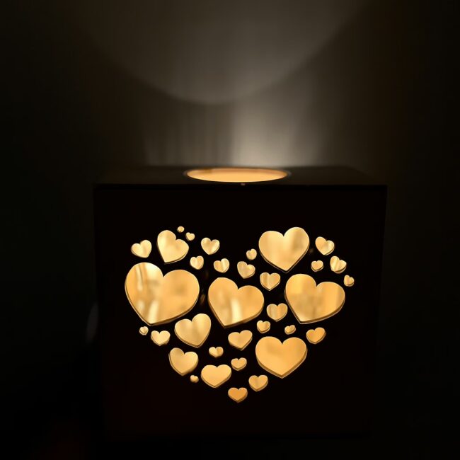 Herz-Lichtbox aus Holz